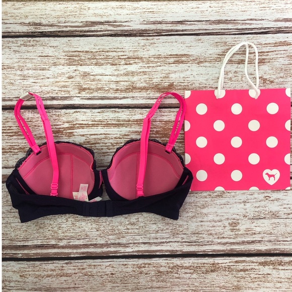 New PINK Victoria’s Secret Multi Way Bra Size 36C Navy Lace / Pink - Picture 4 of 9